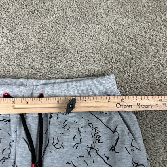 Manfinity Shorts Mens Medium Gray Black Hombre Dyed Geometric Drawstring Gym - Picture 6 of 10